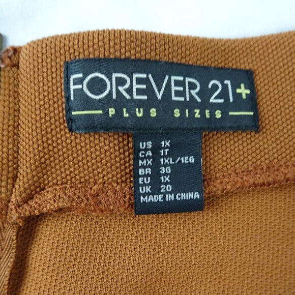 Forever 21 Plus Sizes Women Brown Skirt Size 1X - Picture 4 of 8